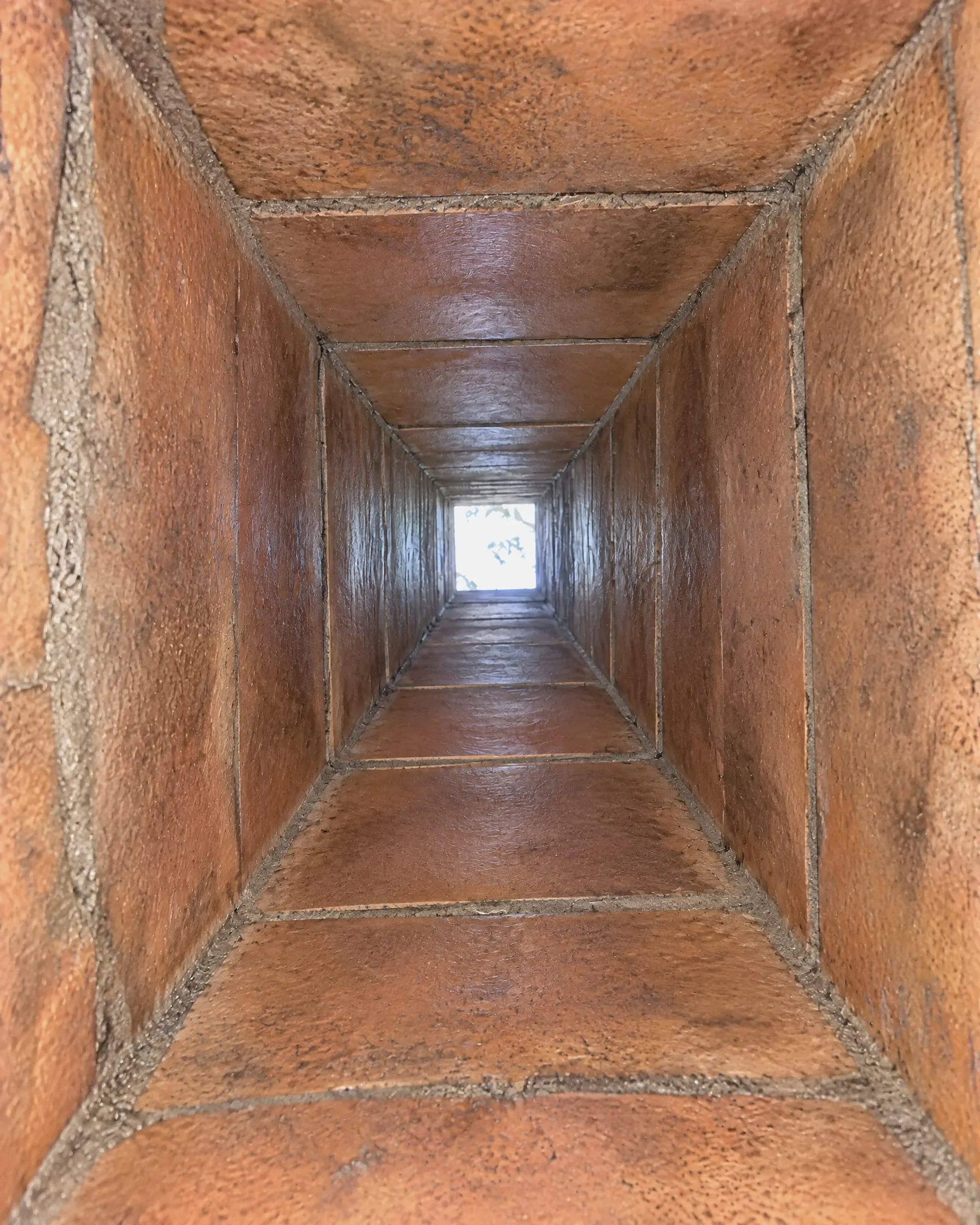 Example: the same chimney flue after cleaning, clay tiles visible